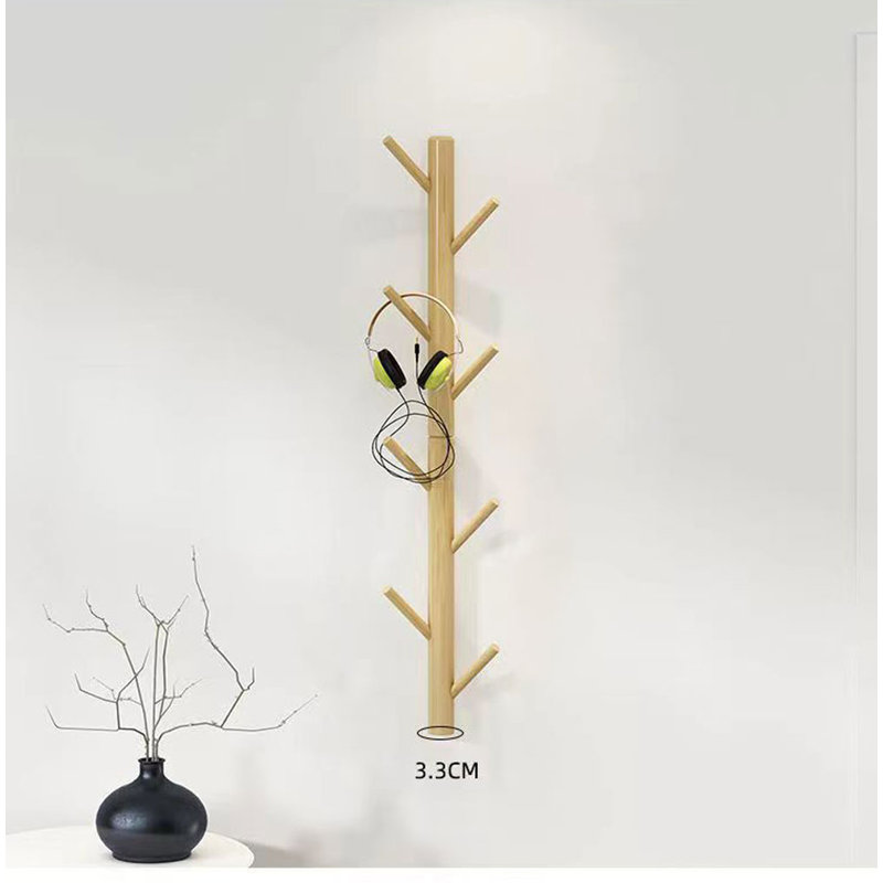 Ebern Designs Maklynn 3.94'' Wide Solid Wood 8 Hook Wall Mounted Coat